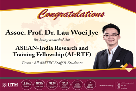AWARDED THE ASEAN-INDIA RESEARCH AND TRAINING FELLOWSHIP (AI-RTF)