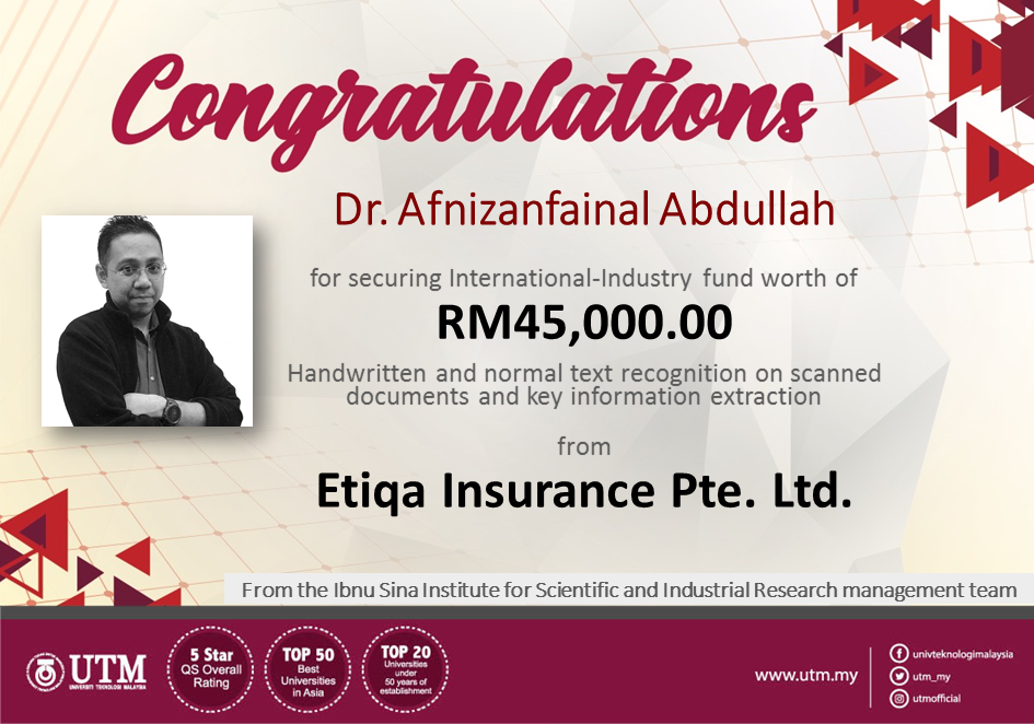 Securing fund from Etiqa Insurance Pte. Ltd