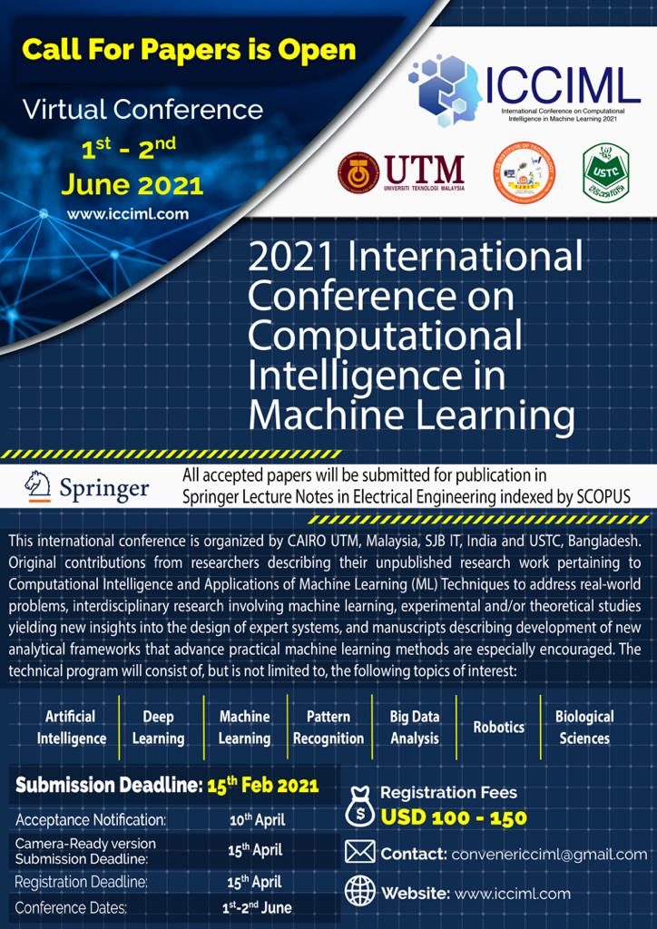 CALLING FOR PAPERS: 2021 International Conference on Computational ...