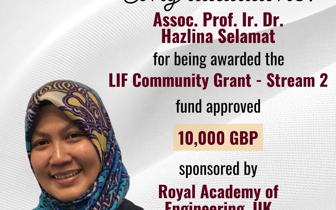 Congratulations Assoc. Prof. Ir. Dr. Hazlina Selamat!