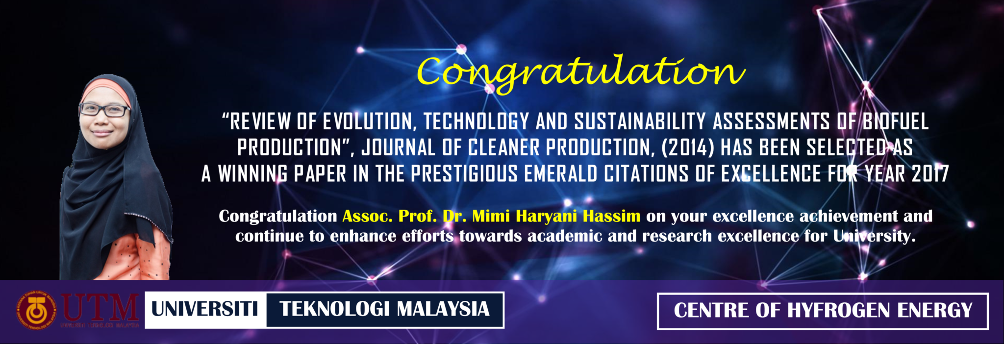 Congratulation Assoc. Prof. Dr. Mimi Haryani Hassim