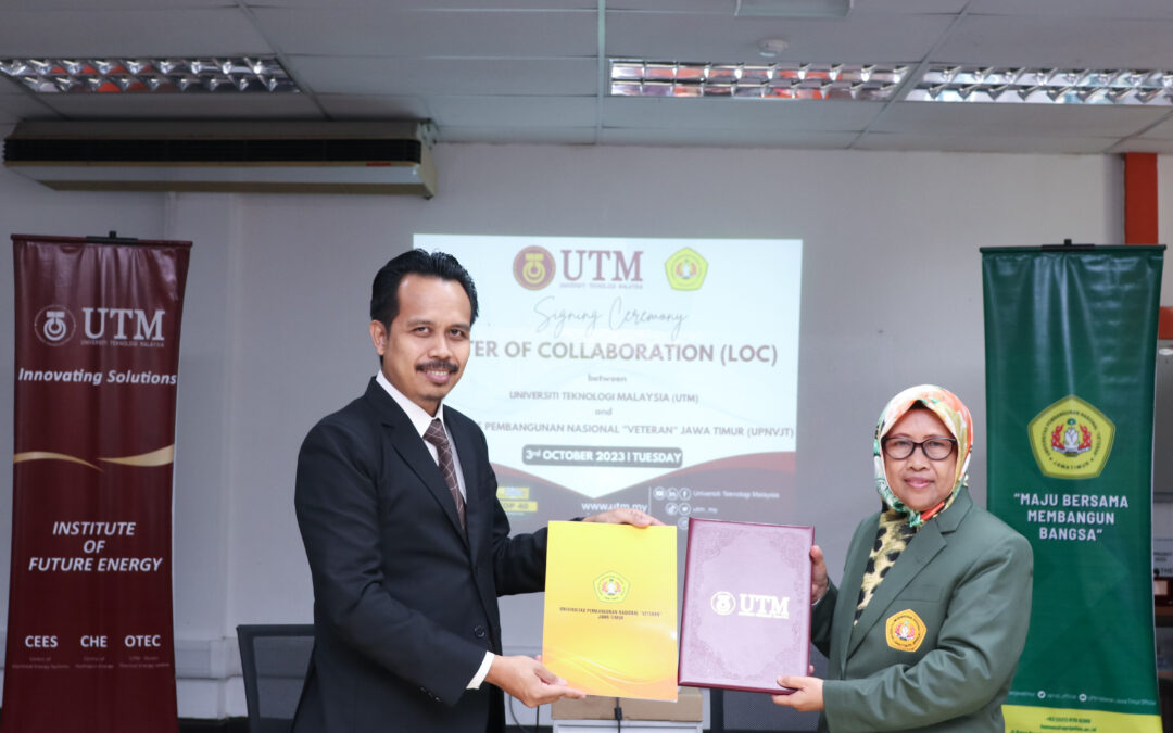 Letter of Collaboration (LOC) between Universiti Teknologi Malaysia and Universitas Pembangunan Nasional Veteran Jawa Timur, Indonesia (UPNVJT)