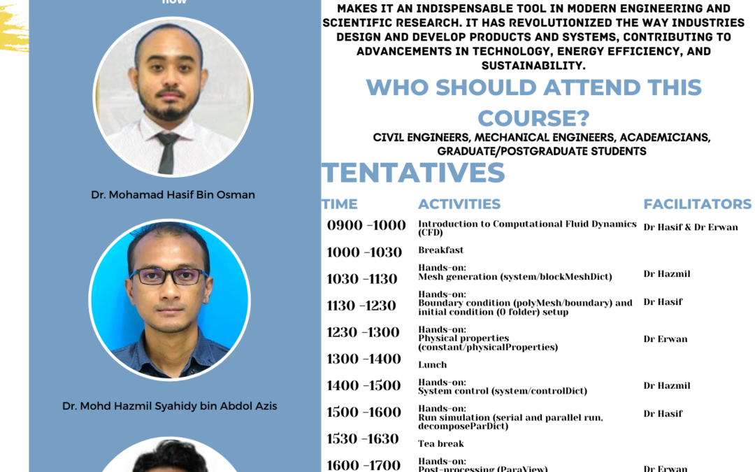 Invitation short course on “Introduction to Computational Fluid Dynamics (CFD) using OpenFOAM”!