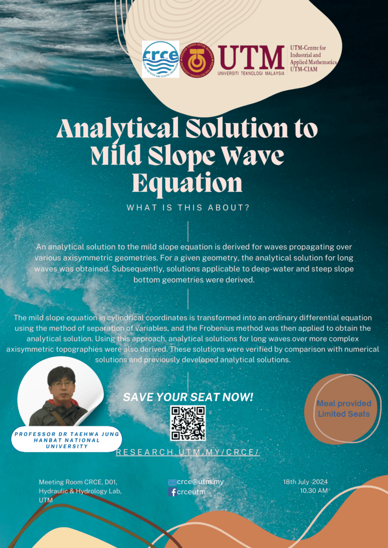 Analytical Solution to Mild Slope Wave Equation with our speaker ...