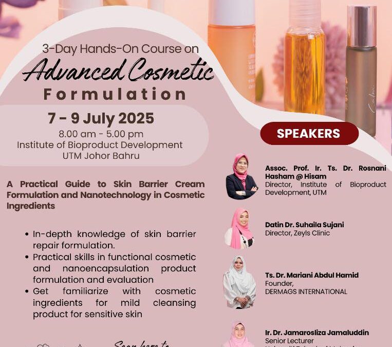 3-DAY HANDS-ON COURSE: ADVANCED COSMETIC FORMULATION (7-9 JULY 2025)