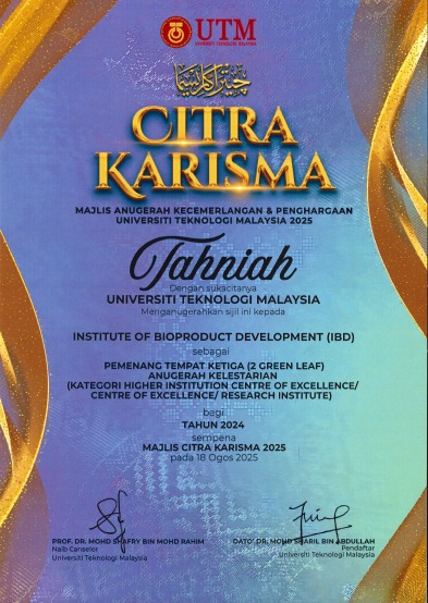 Anugerah Kelestarian bagi Kategori Higher Institution Centre of Excellence/Research Institute Tahun 2024
