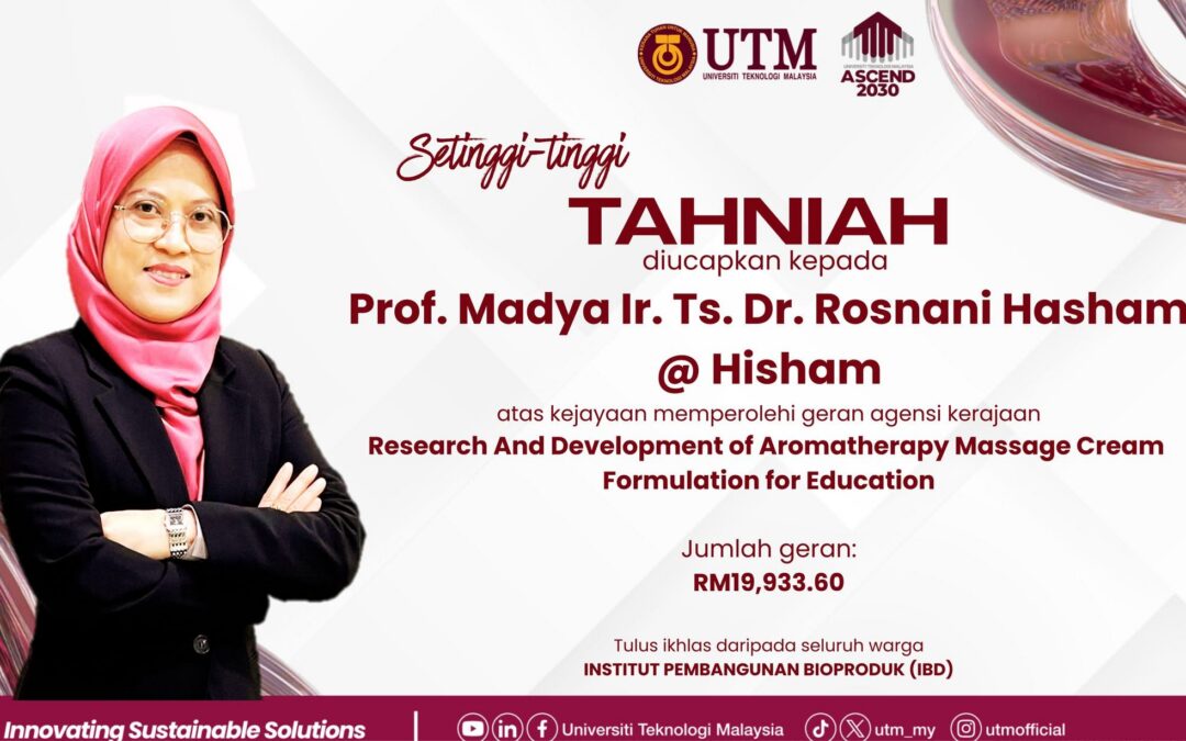 Tahniah Prof. Madya Ir. Ts. Dr. Rosnani Hasham @ Hisam