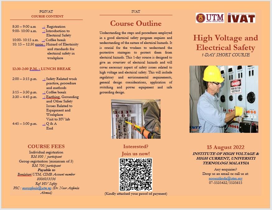 1-day Short Course on High Voltage and Electrical Safety Course
