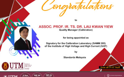 Congratulations Assoc. Prof. Ir Ts Dr Lau Kwan Yiew for being Approved Signatory
