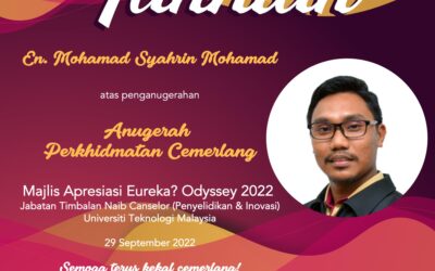 Congratulations to Mr. Mohamad Syahrin Mohamad