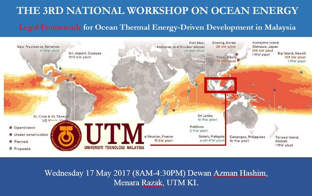 ANNOUNCEMENT CALL FOR PARTICIPATION: 3rd National Workshop on Ocean Energy @17 May 2017