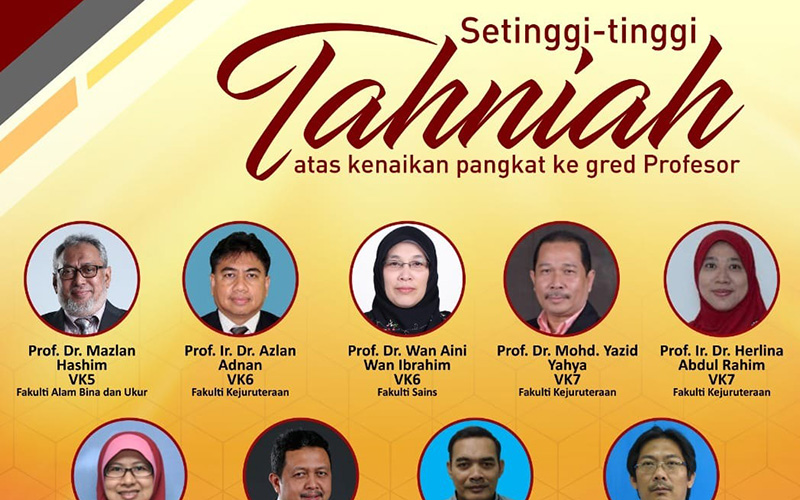 Tahniah diucapkan kepada Pengarah RISE Prof Sr Dr Mazlan Hashim