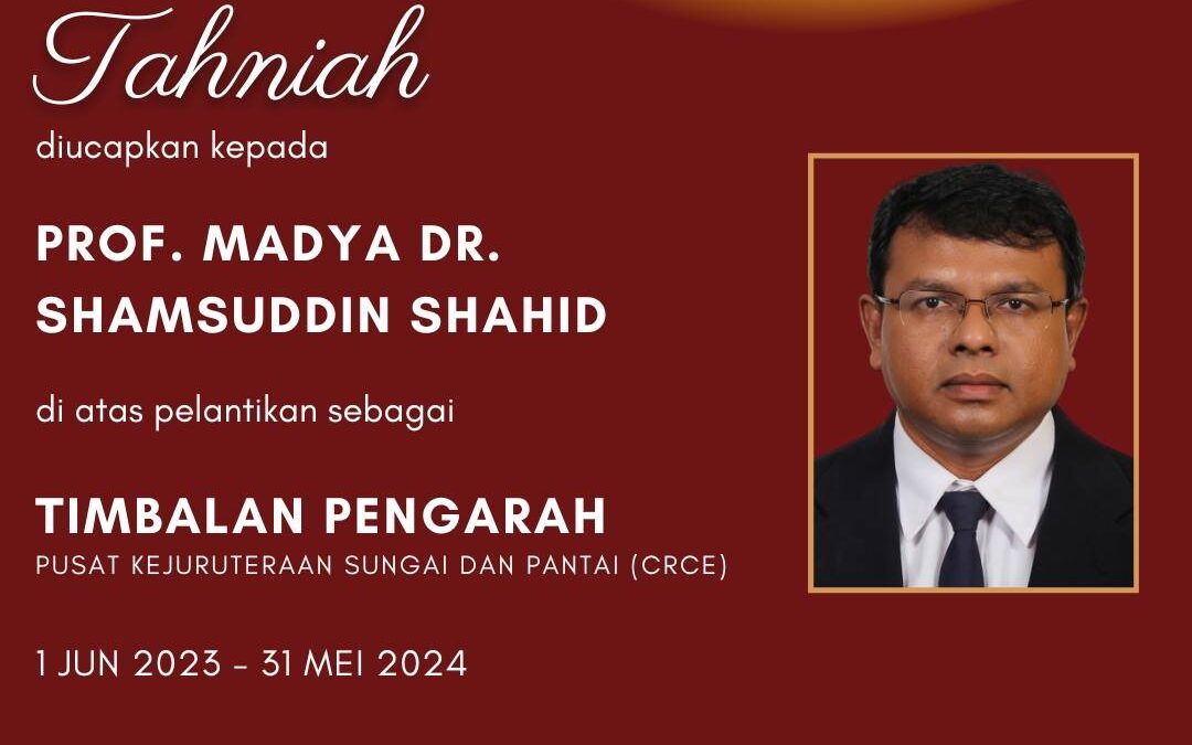 Setinggi-tinggi tahniah dan syabas kepada Prof. Madya Dr. Shamsuddin Shahid
