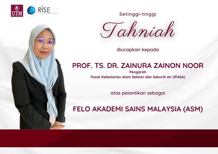 Setinggi-tinggi tahniah diucapkan kepada Prof. Ts. Dr. Zainura Zainon Noor