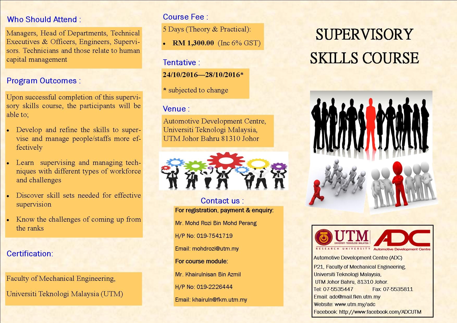 SUPERVISORY SKILLS COURSE (24/10/2016 – 28/10/2016) | AUTOMOTIVE ...